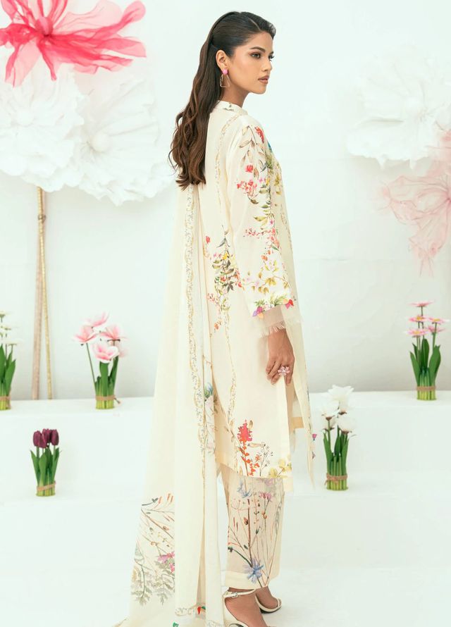 Amal Printed Lawn Suits Unstitched 3 Piece AL25AUS D-6 - Summer Collection