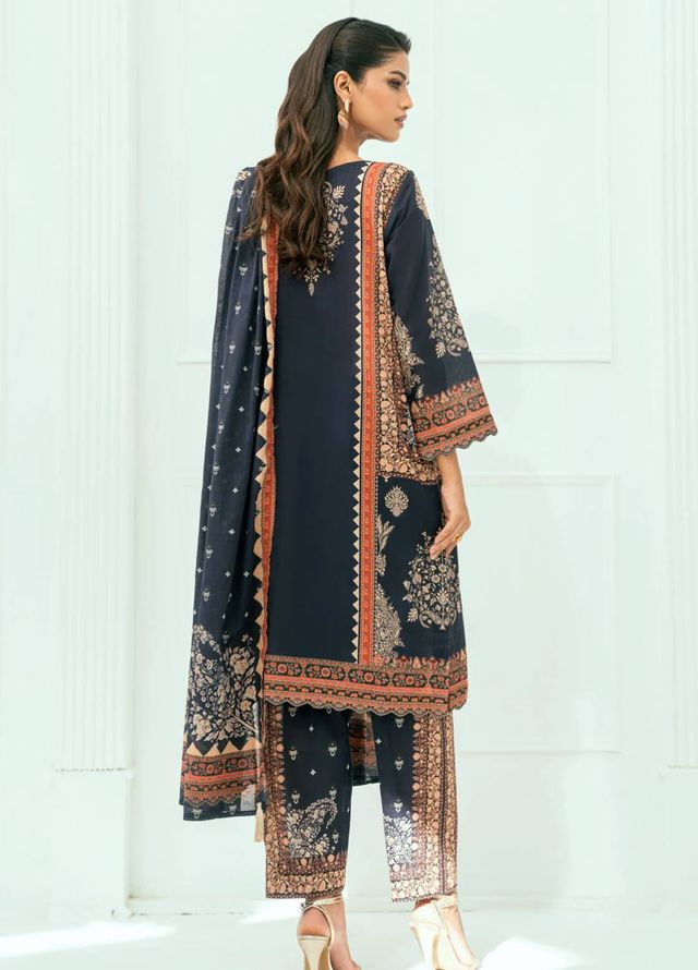 Amal Printed Lawn Suits Unstitched 3 Piece AL25AUS D-8 - Summer Collection