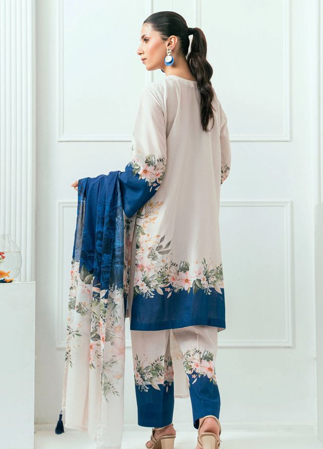 Amal Printed Lawn Suits Unstitched 3 Piece AL25AUS D-9 - Summer Collection