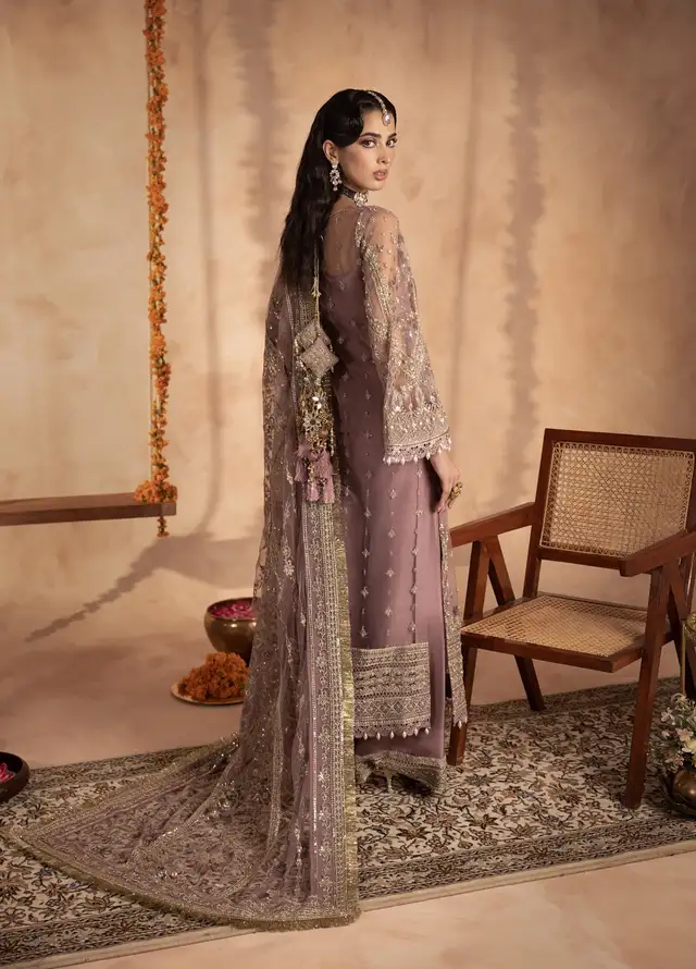 Anayra Amal Pret Embroidered Net 3 Piece Suit Gota Kinari