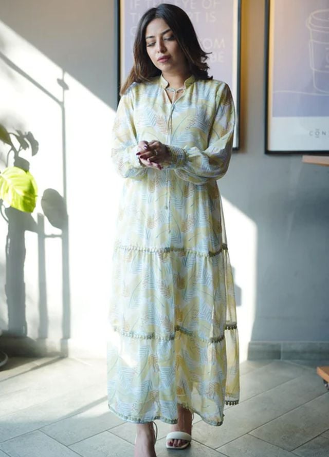 Apricocia Pret Printed Chiffon 1 Piece Meadow Magic