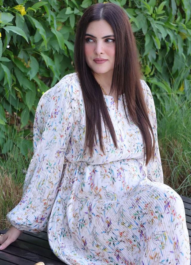 Apricocia Pret Printed Silk 1 Piece Pearl White