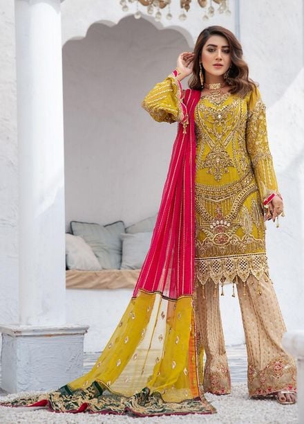 Areesha Embroidered Chiffon Suits Unstitched 3 Piece ARE21-C10 01 - Luxury Collection