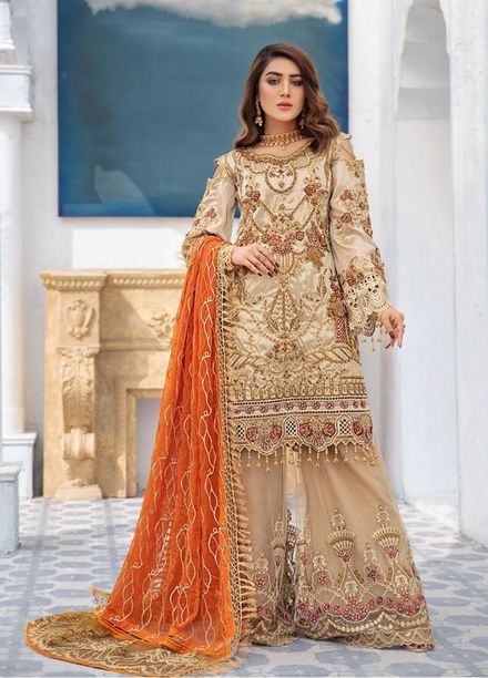 Areesha Embroidered Chiffon Suits Unstitched 3 Piece ARE21-C10 02 - Luxury Collection