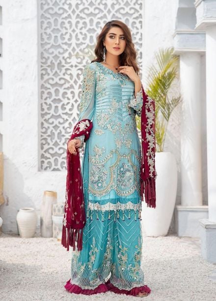 Areesha Embroidered Chiffon Suits Unstitched 3 Piece ARE21-C10 03 - Luxury Collection