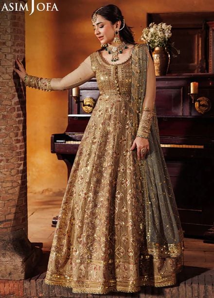 Asim Jofa Embroidered Chiffon Suits Unstitched 3 Piece AJ24CE AJCE-07 - Formal Collection