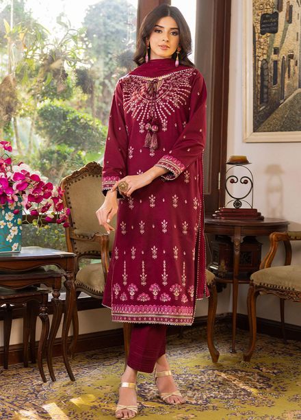 Essential By Asim Jofa Embroidered Cambric Suits Unstitched 3 Piece AJ23EE AJPE-04 - Eid Collection