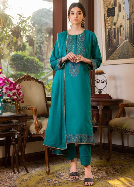 Essential By Asim Jofa Embroidered Cambric Suits Unstitched 3 Piece AJ23EE AJPE-19 - Eid Collection