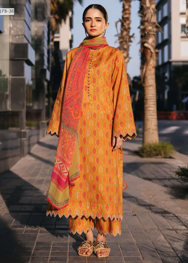 Asim Jofa Pret Embroidered Cambric 3 Piece Suit AJ24-E2 AJPB-38 
