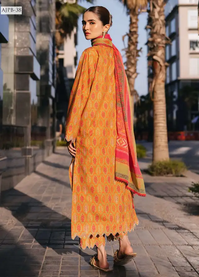 Asim Jofa Pret Embroidered Cambric 3 Piece Suit AJ24-E2 AJPB-38 