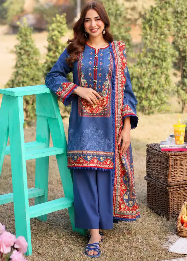 Asim Jofa Printed Lawn Suits Unstitched 3 Piece AJ25P1 AJUUB-10 - Summer Collection