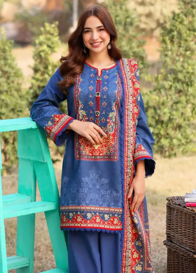 Asim Jofa Printed Lawn Suits Unstitched 3 Piece AJ25P1 AJUUB-10 - Summer Collection