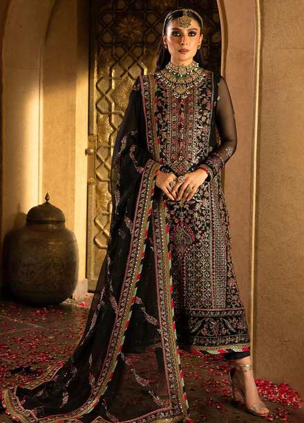 Asim Jofa Embroidered Chiffon Suits Unstitched 3 Piece AJ23VF AJVF-01 - Festive Collection