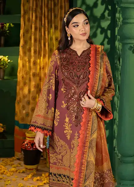Asra By Asim Jofa Embroidered Jacquard Suit Unstitched 3 Piece AJ24AE AJRA-04 - Festive Collection