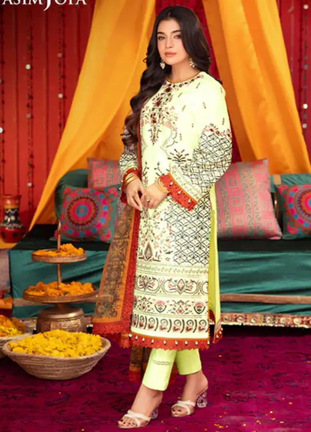 Asra By Asim Jofa Embroidered Lawn 3 Piece AJ24AE AJRA-15 - Festive Collection
