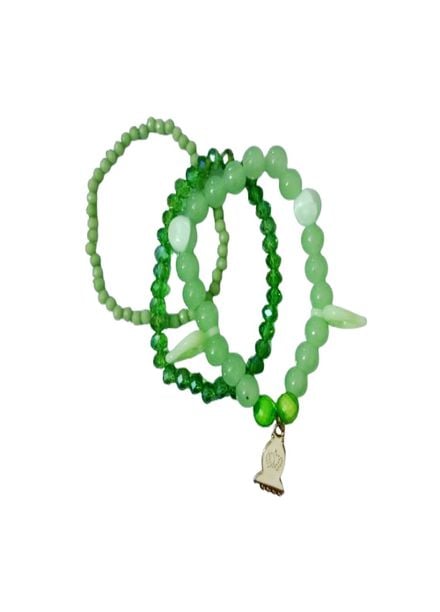 AWA Scrunchies Bracelet Assorted beads 3 Piece Rang e Baharan