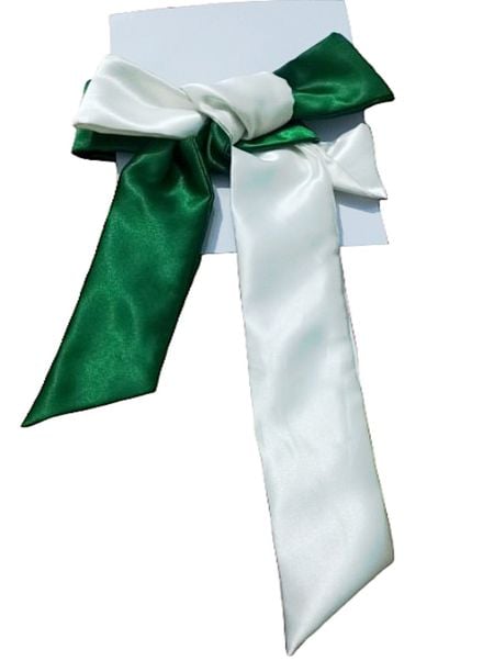 AWA Scrunchies Longtail Satin 1 Piece Green and White Longtail