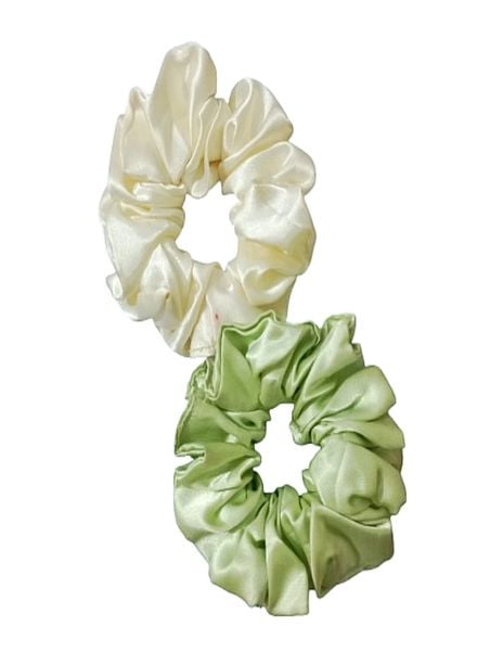 AWA Scrunchies Scrunchie Satin 2 Piece Minty White