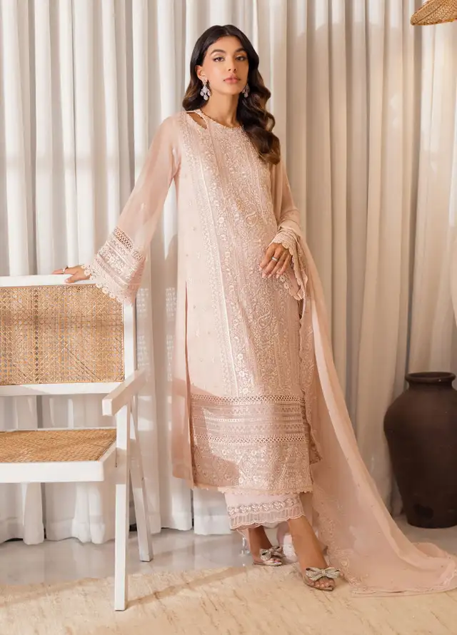 Azure Embroidered Suit Unstitched 3 Piece AZU24EU Pink Delight - Festive Collection