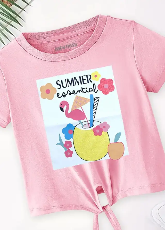 Baby Nest Kids T Shirt Summer Essential Light Pink