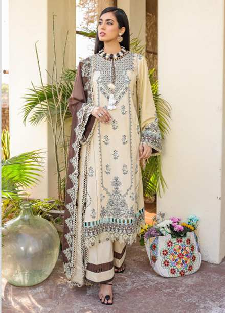 Bahar Aie By Surmai Embroidered Lawn Suits Unstitched 3 Piece SUR22BA SL-03-01 DAFFODIL - Luxury Collection