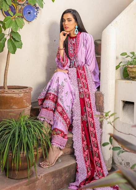 Bahar Aie By Surmai Embroidered Lawn Suits Unstitched 3 Piece SUR22BA SL-03-02 CROCUS - Luxury Collection