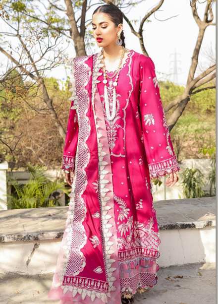 Bahar Aie By Surmai Embroidered Lawn Suits Unstitched 3 Piece SUR22BA SL-03-05 CAMELLIA - Luxury Collection