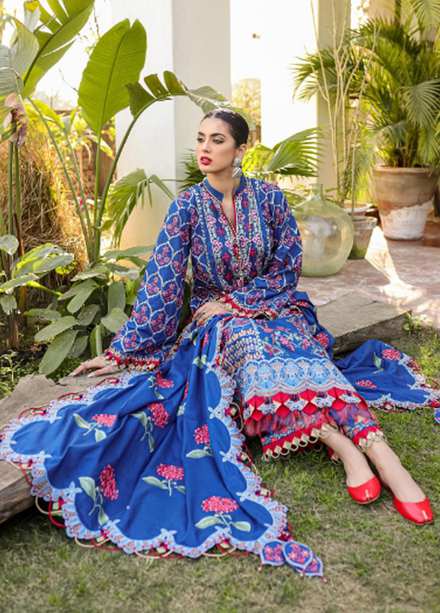 Bahar Aie By Surmai Embroidered Lawn Suits Unstitched 3 Piece SUR22BA SL-03-09 SWEAT PEA - Luxury Collection