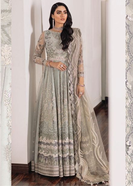 Baroque Embroidered Net Suits Unstitched 3 Piece BQ22CC EC-03 - Luxury Collection