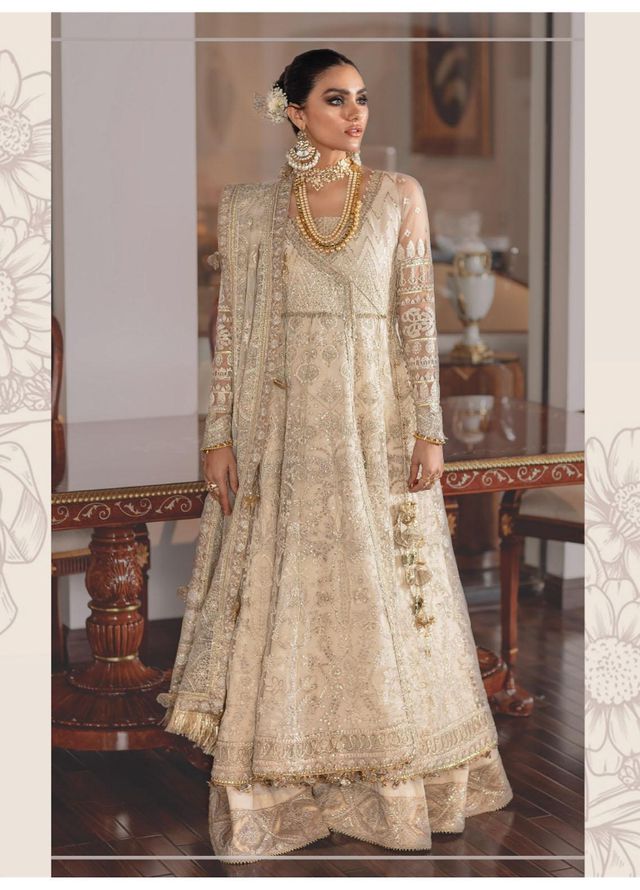 Baroque Embroidered Net Suits Unstitched 3 Piece BQ22CC EC-05 - Luxury Collection