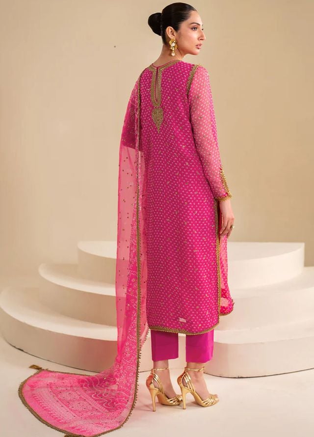 Baroque Embroidered Chiffon Suits Unstitched 3 Piece BQ25UF UF-626 - Formals Collection