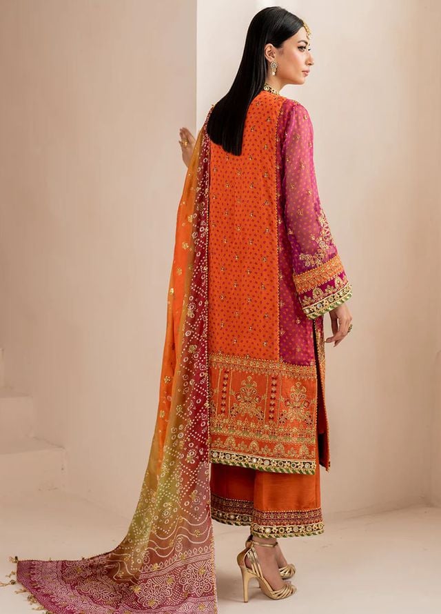 Baroque Embroidered Chiffon Suits Unstitched 3 Piece BQ25UF UF-706 - Formals Collection