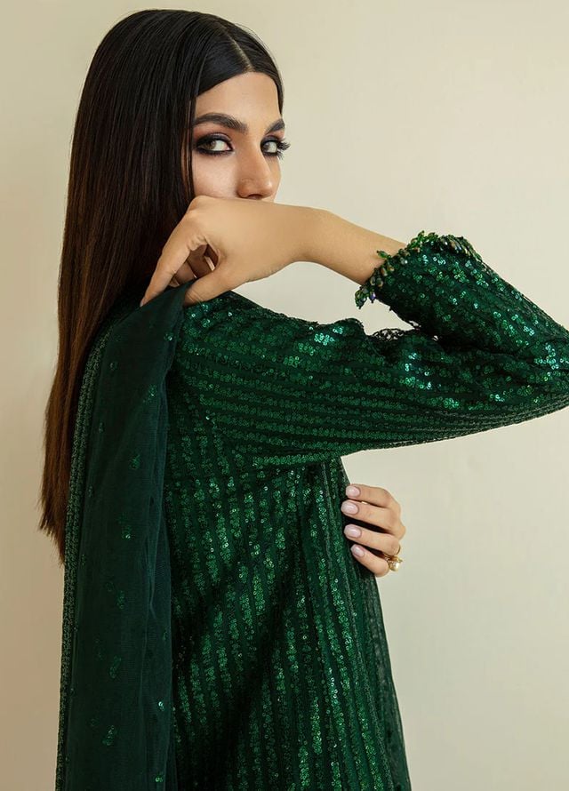 Baroque Embroidered Net Suits Unstitched 3 Piece BQ25UF PR- D386 - Formals Collection
