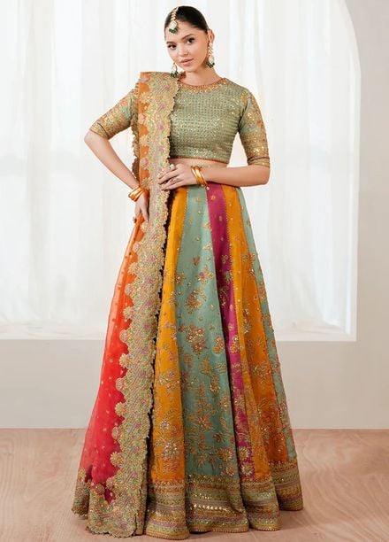 Baroque Embroidered Organza Suits Unstitched 3 Piece BQ25UF UF-4036 - Formals Collection