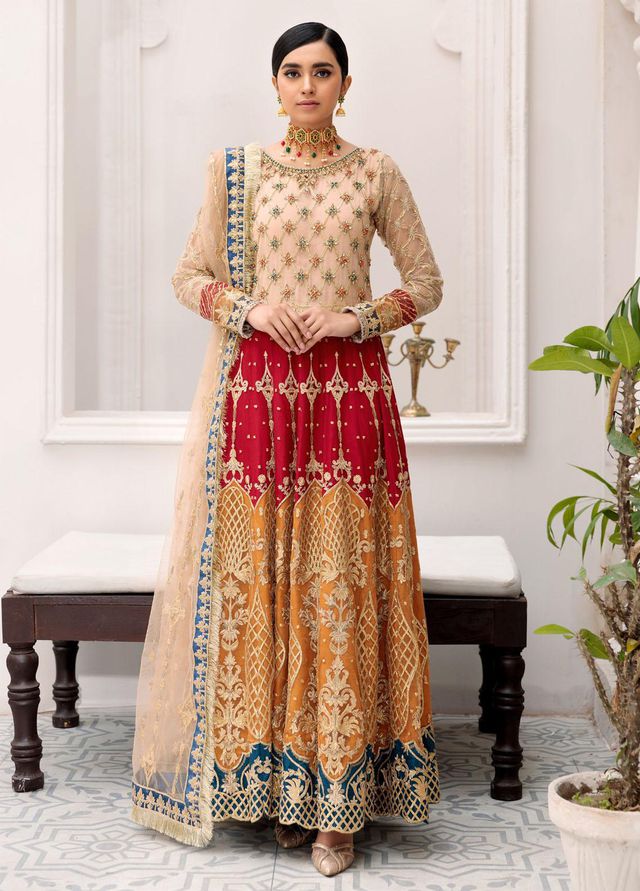 Belle Robe by Emaan Adeel Embroidered Net Suits Unstitched 3 Piece EA22-BR3 301 - Luxury Collection