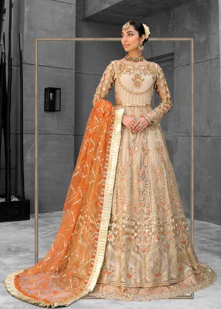 Belle Robe by Emaan Adeel Embroidered Net Suits Unstitched 3 Piece EA22-BR4 BL-406 - Luxury Collection