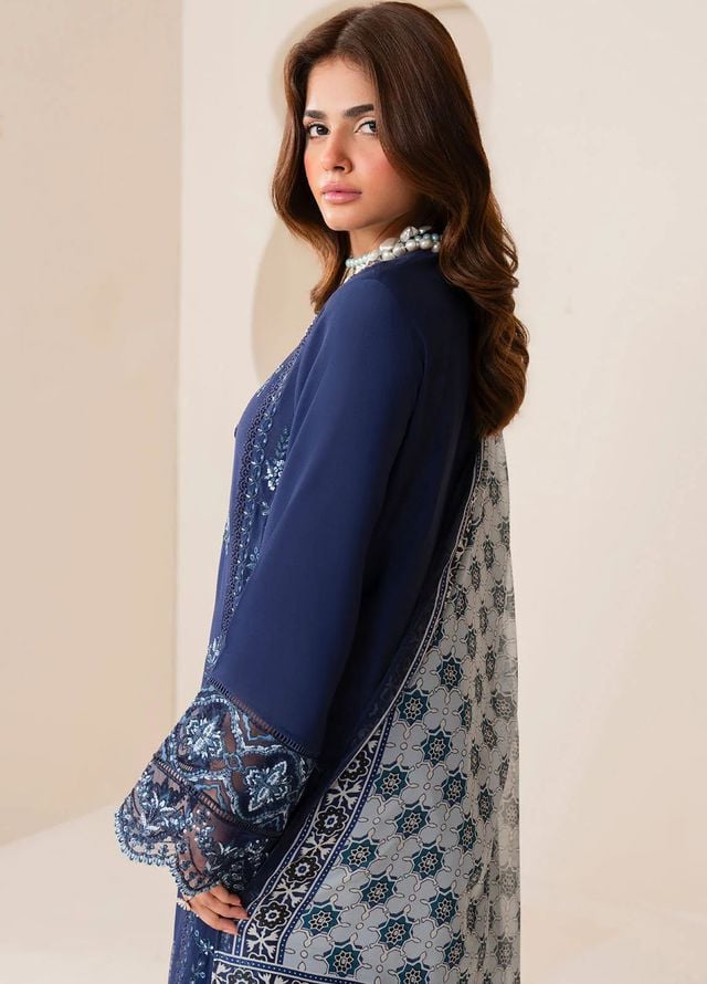 Bloom Core by Imrozia Pret Embroidered Viscose 3 Piece Suit IP-167 Bluembell