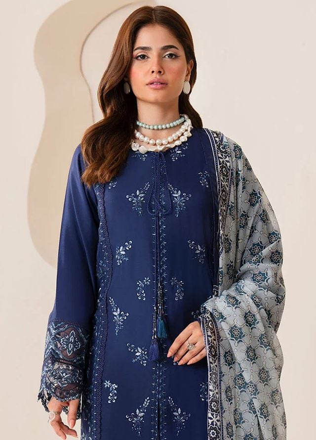 Bloom Core by Imrozia Pret Embroidered Viscose 3 Piece Suit IP-167 Bluembell