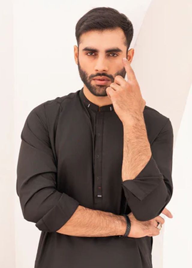 Buraq Pret Plain Wash N Wear Kurta Shalwar Bazm