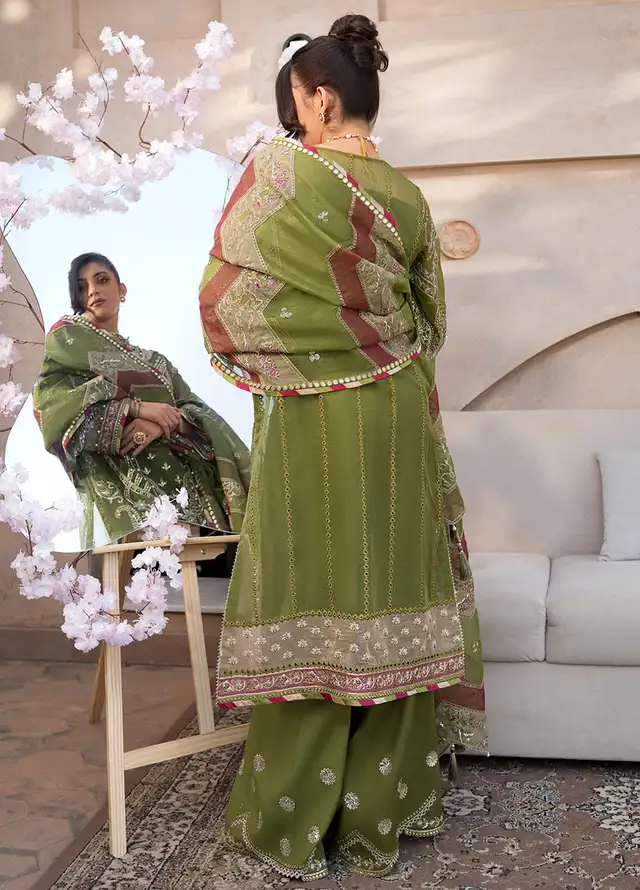 Celebrations by Elaf Embroidered Organza Suit Unstitched 4 Piece Suit EF24CF EFH-08 Parwaana - Formal Collection