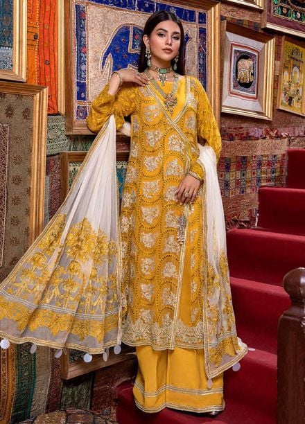 Celine By Charizma Embroidered Chiffon Suits Unstitched 3 Piece CRZ21CC CCE-02 - Luxury Collection