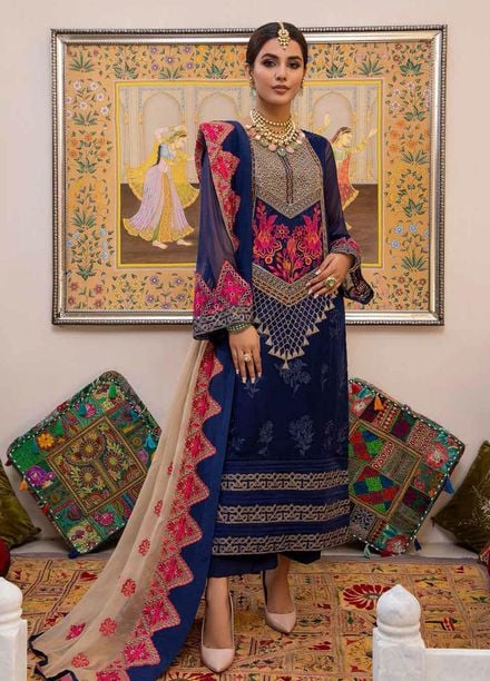 Celine By Charizma Embroidered Chiffon Suits Unstitched 3 Piece CRZ21CC CCE-04 - Luxury Collection