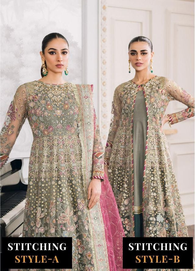 Chantelle By Baroque Embroidered Net Suits Unstitched 3 Piece BQ24CH EC 02 - Luxury Collection