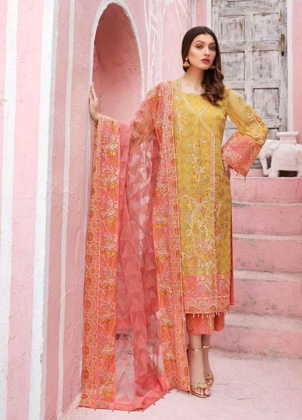 Chimmer By Charizma Embroidered Chiffon Suits Unstitched 3 Piece CRZ21-C4 24 - Luxury Collection