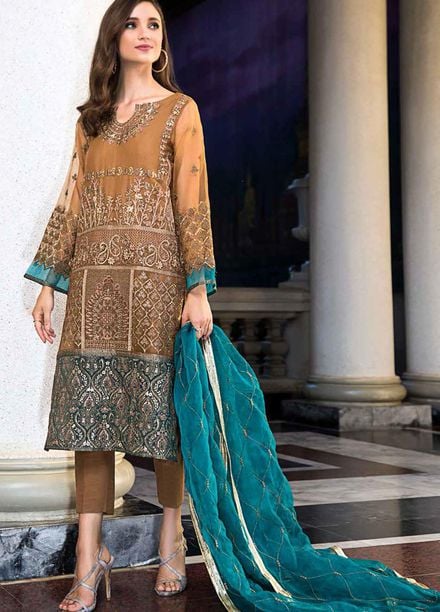 Chimmer By Charizma Embroidered Chiffon Suits Unstitched 3 Piece CRZ21-C4 25 - Luxury Collection