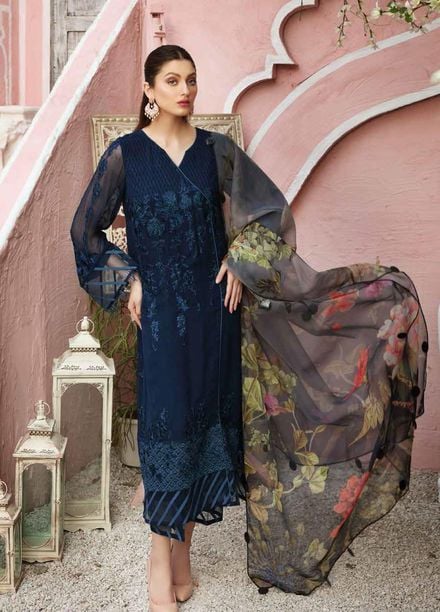 Chimmer By Charizma Embroidered Chiffon Suits Unstitched 3 Piece CRZ21-C4 27 - Luxury Collection