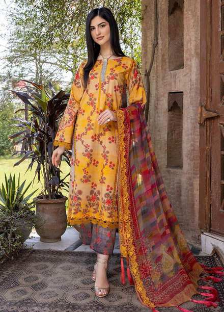 Charizma Embroidered Lawn Suits Unstitched 3 Piece CRZ22ML-4 PEC-37 - Summer Collection