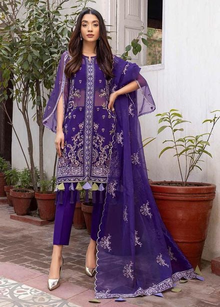 Chimmer by Charizma Embroidered Chiffon Suits Unstitched 3 Piece CRZ22C Chm:06 - Luxury Collection