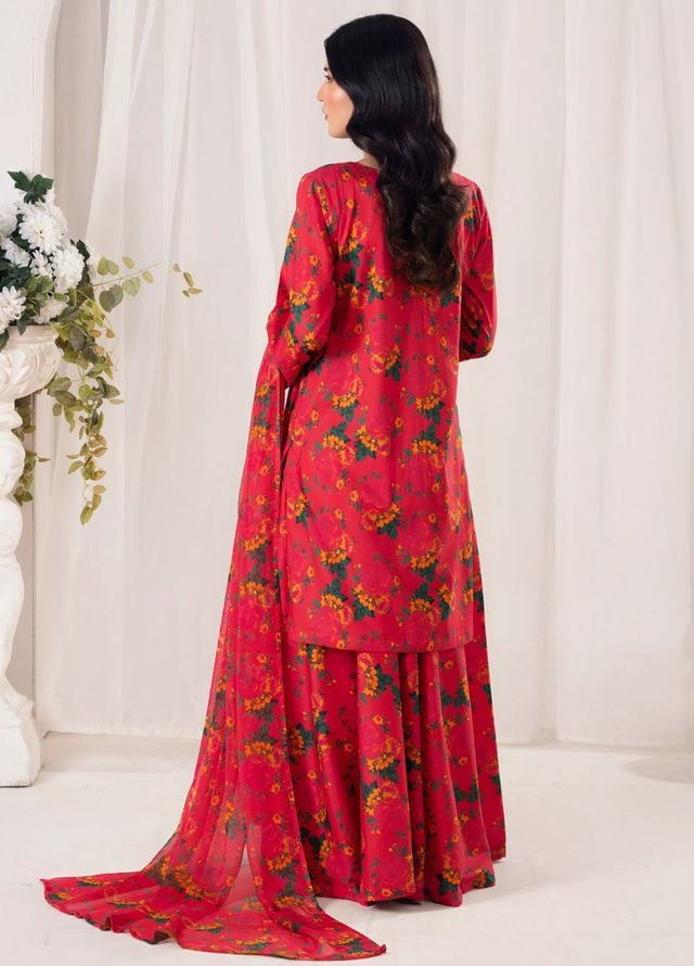 Chirpy Cherry by Feathers Pret Printed Lawn 3 Piece Suit Paletto