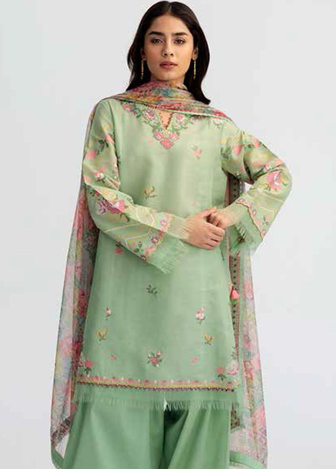Coco by Zara Shahjahan Embroidered Lawn Suits Unstitched 3 Piece CZS23S 2B - Summer Collection